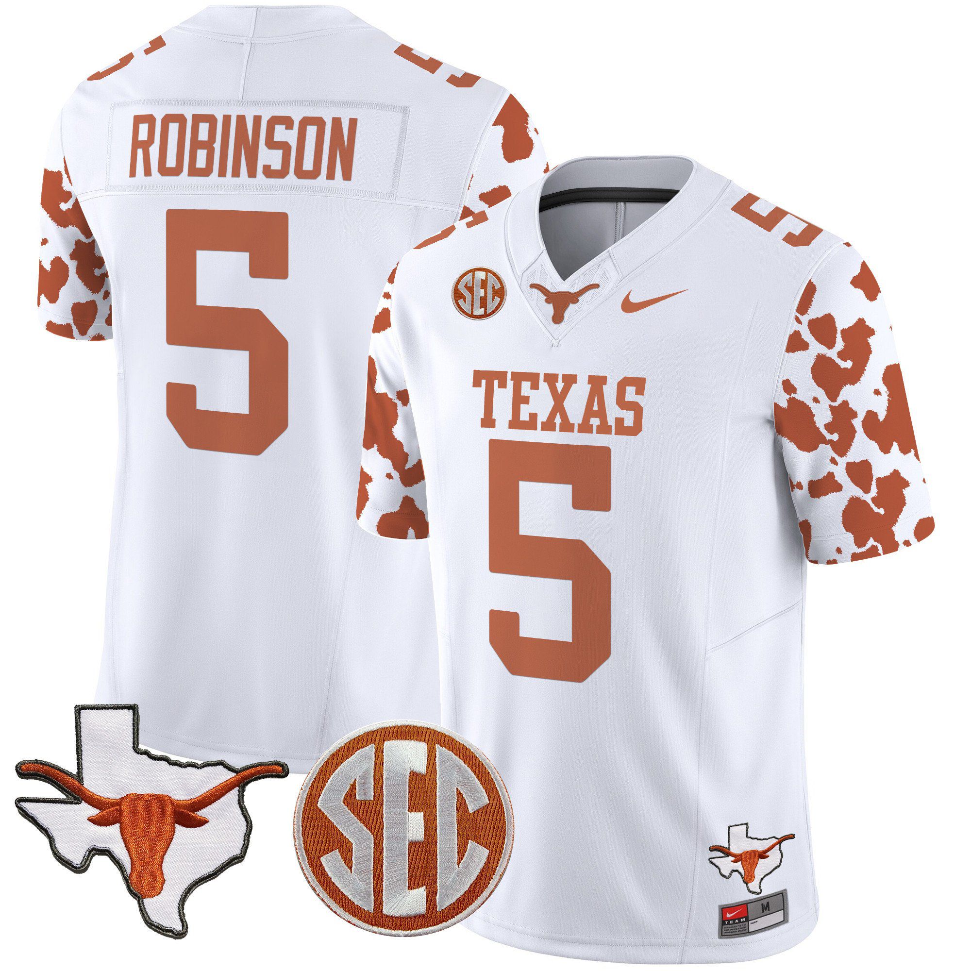 Men Texas Longhorns #5 Robinson White 2024 Nike Cow Spots Vapor Limited NCAA Jersey->indianapolis colts->NFL Jersey
